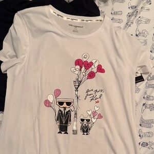 Karl Lagerfeld Kids White Graphic T-Shirt